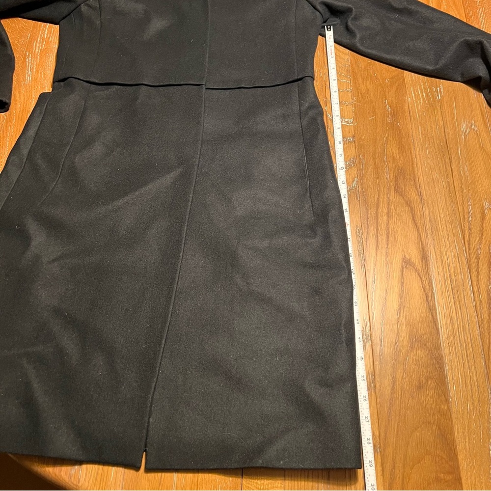 Jil Sander Coat Women Size 40 US 8 Wool Angora Black Long Button - Picture 7 of 11